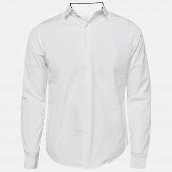 Pre Owned Sandro White Cotton Long Sleeve Shirt S