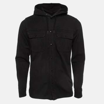 Pre Owned Sandro Black Denim Hooded Jackets S
