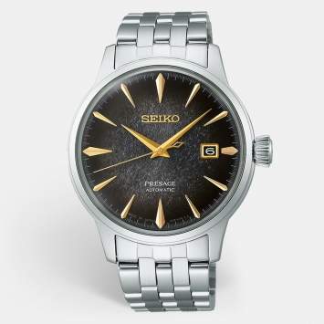 Pre Owned Seiko Presage SRPK93J1 Black Dial Stainless Steel Men's Wristwatch 40.5mm