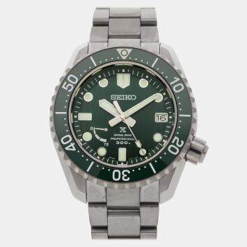 Pre Owned Pre-Owned Seiko Prospex LX Spring Drive SBDB039 Green Automatic Titanium Men's Wristwatch 44 MM