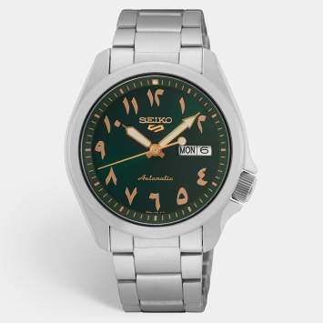 Pre Owned Seiko 5 sports SRPH49K1 Green Dial Stainless Steel Men's Wristwatch 40 mm