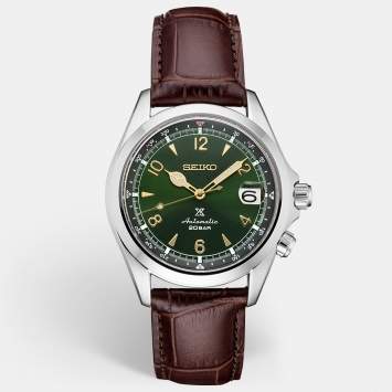 Pre Owned Seiko Prospex SPB121J Green Dial Stainless Steel Leather Men's Wristwatch 39.5mm