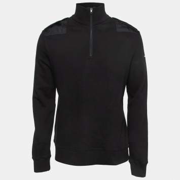 Pre Owned Stella McCartney Black Cotton Zip-Up Sweater M