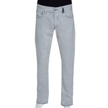 Pre Owned Stone Island Pale Grey Denim New Steel Narrow Leg Jeans S