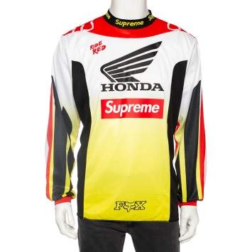 Pre Owned Supreme X Honda Multicolored Synthetic Fox Racing Motto Long Sleeve Jersey XL