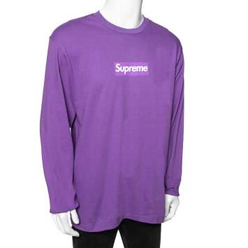 Supreme back logo sweater lilac よこさ S 