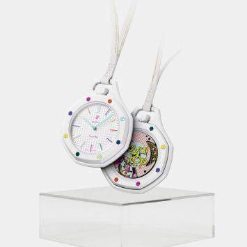 Pre Owned Swatch x Audemars Piguet Royal Pop Huit Blanc White Cemaric Bioceramic Mechanical Wristwatch 40mm