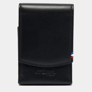 Pre Owned S.T. Dupont Black Leather Cigarette Pack Case