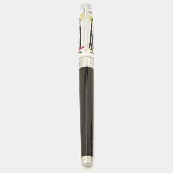 Pre Owned S.T. Dupont  D Large 'Picasso' Limited Edition Lacquer Silver Tone Multifunction Pen