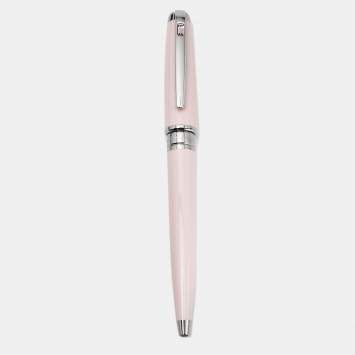 Pre Owned S.T. Dupont Mini Olympio Pink Lacquer Silver Tone Ballpoint Pen