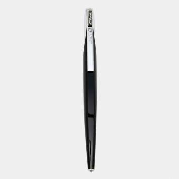 Pre Owned S.T. Dupont Jet 8 Black Composite Silver Tone Ballpoint Pen