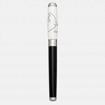 Pre Owned S.T. Dupont White; Black Steel; Lacquer 412050L  Pens