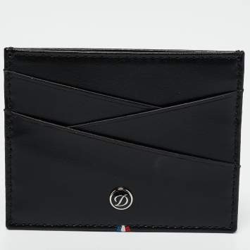 Pre Owned S.T. Dupont Black Leather Line D Capsule Card Holder