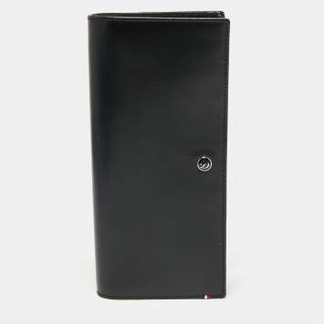 Pre Owned S.T. Dupont Black Leather Bifold Long Wallet