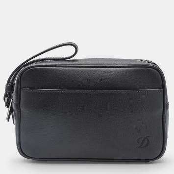 Pre Owned S.T. Dupont Black Leather Clutch