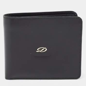 Pre Owned S.T. Dupont Black Leather Bifold Wallet