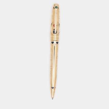 Pre Owned ST Dupont 18k Gold Plated Pharaoh Limited Edition Ballpoint Pen