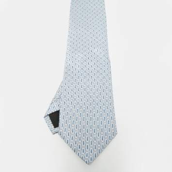 مملوكة مسبقًا S.T. Dupont Blue Silk Jacquard Tie 