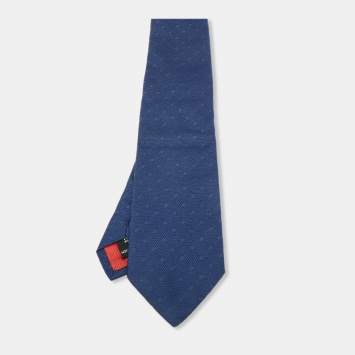 مملوكة مسبقًا S.T. Dupont Blue Patterned Silk Tie