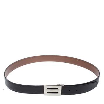 Pre Owned S.T. Dupont Black/Brown Leather Reversible Belt 105CM