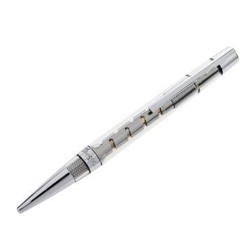 Pre Owned S.T. Dupont Défi Skeleton Clear Composite Gun Metal Finish Ballpoint Pen