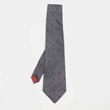 S.T. Dupont Charcoal Grey Jacquard Silk Tie
