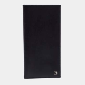 Pre Owned S.T. Dupont Black Leather Chequebook Holder 