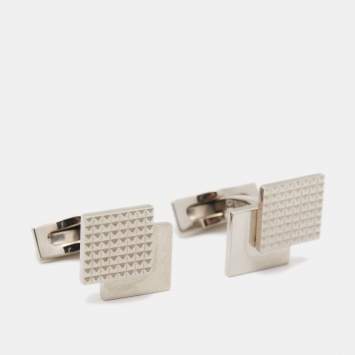 Pre Owned S.T. Dupont Square Stainless Steel Cufflinks 