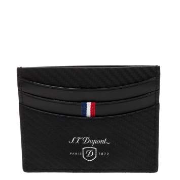 Pre Owned S.T. Dupont Black Leather Defi Card Holder