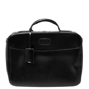 Pre Owned S.T. Dupont Black Leather Document Briefcase