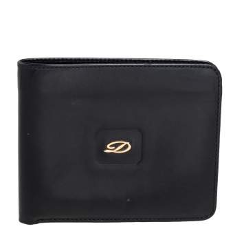 Pre Owned S.T. Dupont Black Leather Bifold Wallet