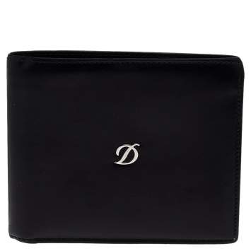 Pre Owned S.T. Dupont Black Leather Bifold Wallet