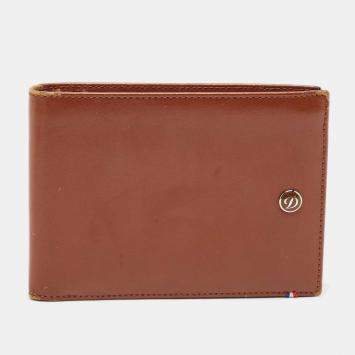 Pre Owned S.T. Dupont Brown Leather Bifold Wallet