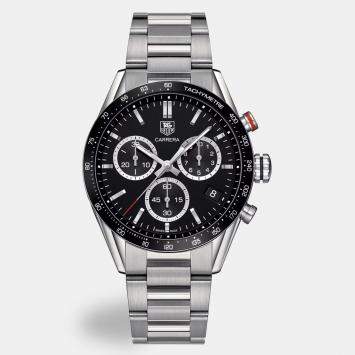 Pre Owned ساعة يد رجالية تاغ هوير "كاريرا CV1A10.BA0799" كوارتز ستانلس ستيل سوداء 43 مم