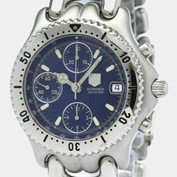 Pre Owned Tag Heuer Blue Stainless Steel Sel CG2111 Automatic Men's Wristwatch 38 mm