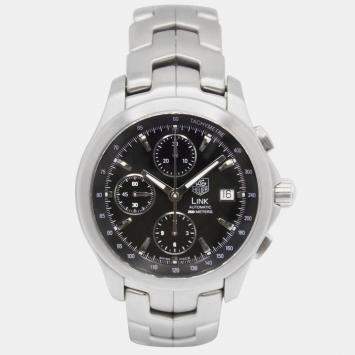 Tag Heuer Black Stainless Steel Link Automatic Men's Wristwatch 42 mm