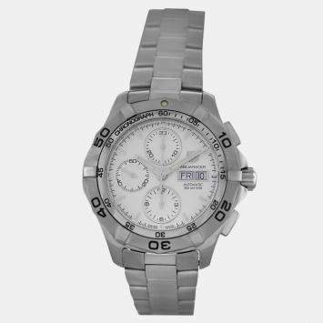 Pre Owned Tag Heuer Aquaracer CAF2011 Automatic Silver Stainless Steel Men's Wristwatch 44 mm