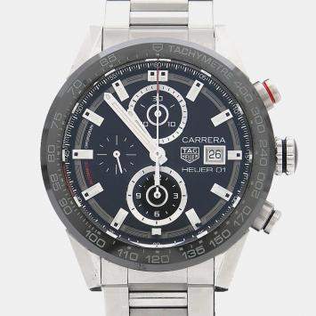 Pre Owned Tag Heuer Carrera CAR201Z Automatic Stainless Steel Men's Wristwatch 43.5 mm