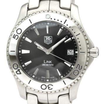 Pre Owned Tag Heuer Black Stainless Steel Link Quartz WJ1110 Men's Wristwatch 39 MM