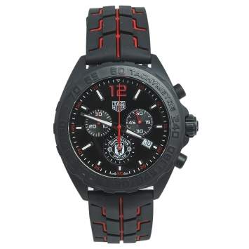 Pre Owned Tag Heuer Black PVD Coated Stainless Steel Formula 1 Manchester United Edition CAZ101J Men's Wristwatch 43 mm