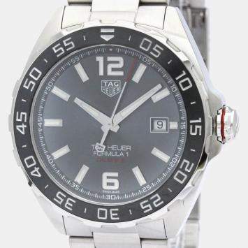 Pre Owned Tag Heuer Black Stainless Steel Formula 1 Calibre 5 WAZ2011 Men's Wristwatch 43 mm