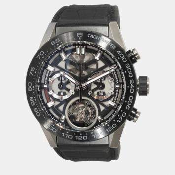 Tag Heuer Black Titanium Carrera CAR5A8Y.FC6377 Automatic Men's Wristwatch 45 mm