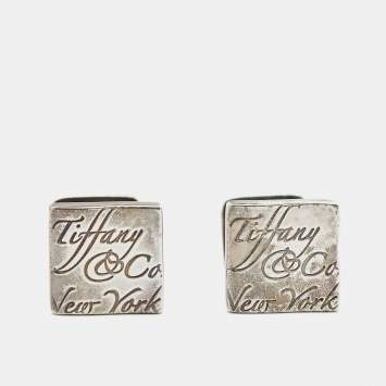 Pre Owned Tiffany & Co. Notes Sterling Silver Square Cufflinks