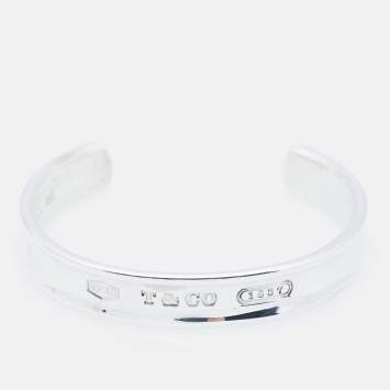Pre Owned Tiffany & Co. 1837 Sterling Silver 925 Unisex Open Cuff Bracelet