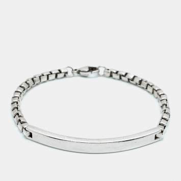 Pre Owned Tiffany & Co Venetian Link I.D. Sterling Silver Chain Bracelet