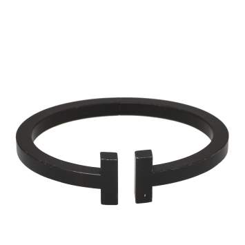 Pre Owned Tiffany & Co. T Square Black Tone Stainless Steel Bracelet