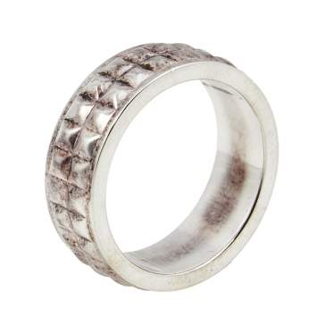 Pre Owned Tiffany & Co. Sterling Silver Pyramid Stud Ring (Size 61)