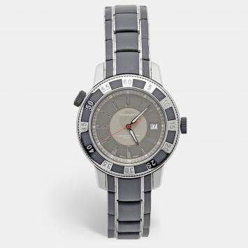 Pre Owned Tiffany & Co. Grey Stainless Steel Mark T-57 Automatic Men's Wristwatch 42 mm