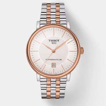 Pre Owned Tissot Carson Premium Powermatic 80 T122.407.22.031.01 Rosegold stainlesssteel watch