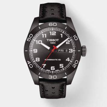 Pre Owned Tissot Prs 516 Powermatic 80 T131.430.36.052.00 Black Leather watch